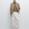 Pantalon en sergé de coton avec ceinture élastiquée Pantalon en sergé de coton avec ceinture élastiquée