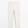 Pantalon en sergé de coton avec ceinture élastiquée Pantalon en sergé de coton avec ceinture élastiquée