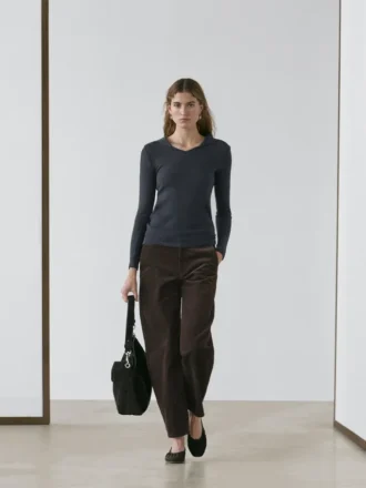 Pantalon en velours côtelé coupe Barrel