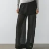 Pantalon fluide en soie contrastée Pantalon fluide en soie contrastée