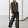 Pantalon fluide en soie contrastée Pantalon fluide en soie contrastée