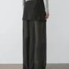 Pantalon fluide en soie contrastée Pantalon fluide en soie contrastée