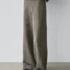 Pantalon à jambes larges avec détails rayés