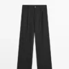 Pantalon à jambes larges à fines rayures Pantalon à jambes larges à fines rayures