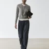 Pantalon plissé en mélange de laine Pantalon plissé en mélange de laine