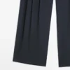 Pantalon plissé en mélange de laine Pantalon plissé en mélange de laine
