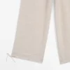 Pantalon sarouel 100 % lin en maille gaufrée Pantalon sarouel 100 % lin en maille gaufrée