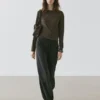 Pantalon sarouel en laine avec détail de cordon