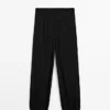 Pantalon sarouel en laine avec détail de cordon