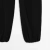 Pantalon sarouel en laine avec détail de cordon