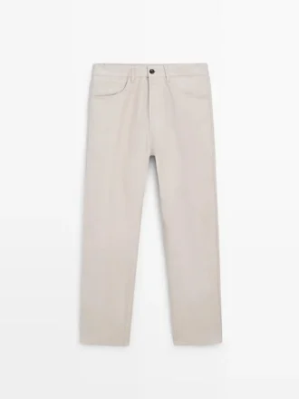 Pantalon semi-jogger en lin