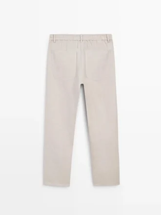 Pantalon semi-jogger en lin