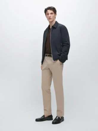 Pantalon slim en mélange de coton