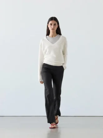 Pantalon évasé 100 % lin