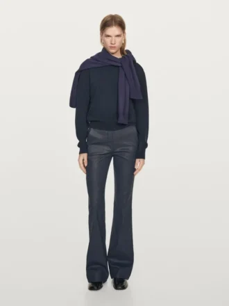 Pantalon évasé ciré