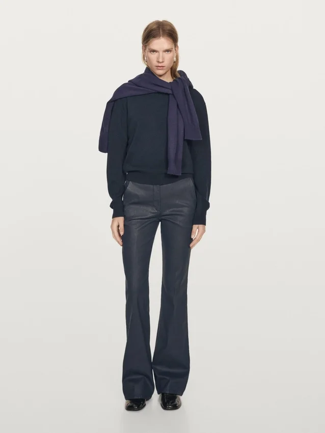 Pantalon évasé ciré Pantalon évasé ciré
