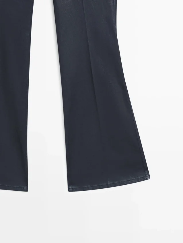 Pantalon évasé ciré Pantalon évasé ciré