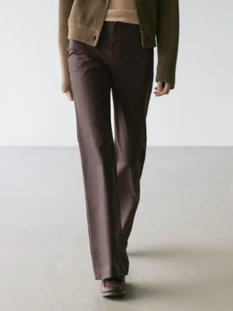 Pantalon évasé ciré