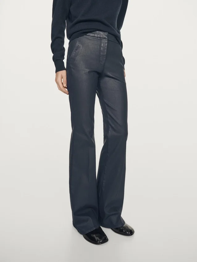 Pantalon évasé ciré Pantalon évasé ciré
