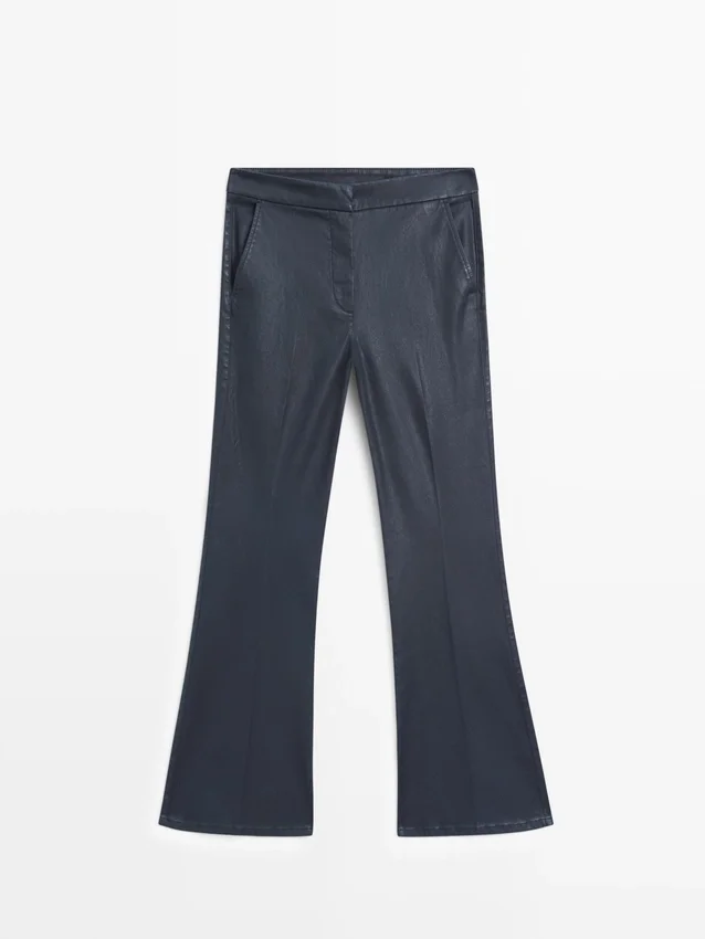 Pantalon évasé ciré Pantalon évasé ciré