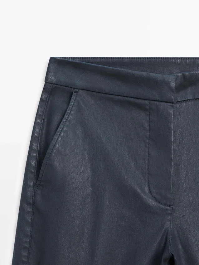 Pantalon évasé ciré Pantalon évasé ciré
