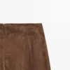 Pantalon évasé en cuir suédé Pantalon évasé en cuir suédé
