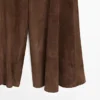 Pantalon évasé en cuir suédé Pantalon évasé en cuir suédé