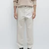 Pantalons ajustés en coton et lin Pantalons ajustés en coton et lin