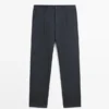 Pantalons ample en mélange de laine avec pinces Pantalons ample en mélange de laine avec pinces