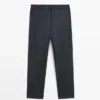Pantalons ample en mélange de laine avec pinces Pantalons ample en mélange de laine avec pinces
