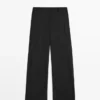 Pantalons en mélange de laine avec détails de coutures Pantalons en mélange de laine avec détails de coutures
