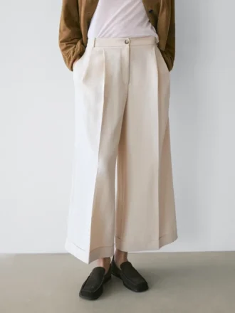 Pantalons fluides avec ourlets retroussés