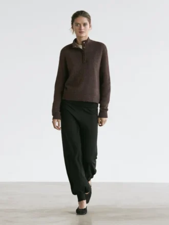 Pantalons sarouel en tricot de laine mélangée