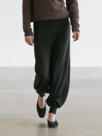 Pantalons sarouel en tricot de laine mélangée