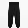 Pantalons sarouel en tricot de laine mélangée Pantalons sarouel en tricot de laine mélangée