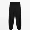Pantalons sarouel en tricot de laine mélangée Pantalons sarouel en tricot de laine mélangée