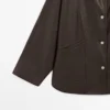Parka-cape en cuir nappa avec poches Parka-cape en cuir nappa avec poches