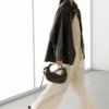 Parka-cape en cuir nappa avec poches Parka-cape en cuir nappa avec poches