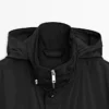 Parka à capuche avec détails en tissu Parka à capuche avec détails en tissu