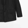 Parka à capuche avec détails en tissu Parka à capuche avec détails en tissu