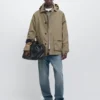 Parka en mélange de coton avec poches Parka en mélange de coton avec poches