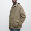 Parka en mélange de coton avec poches Parka en mélange de coton avec poches