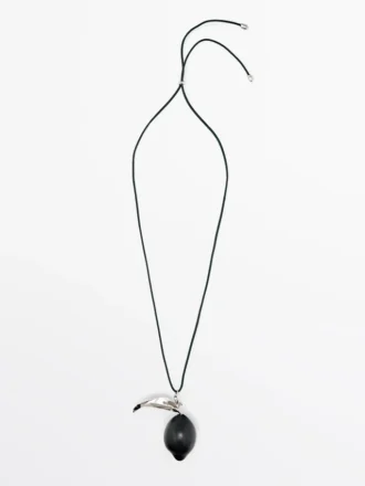 Pendentif avec élément en verre en forme de citron