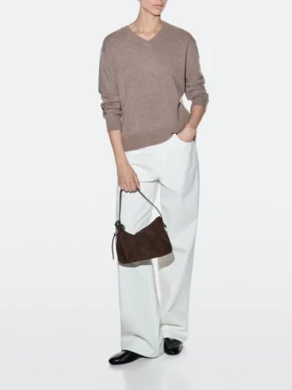 Petit sac en cuir suédé refendu