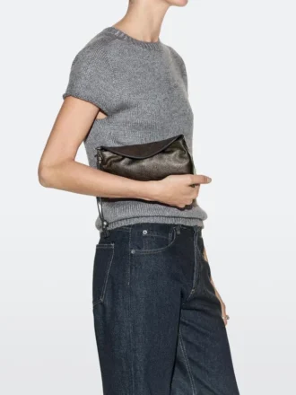 Pochette à bandoulière en cuir nappa