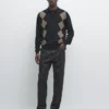 Polos en maille argyle en laine mélangée