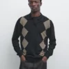 Polos en maille argyle en laine mélangée