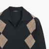 Polos en maille argyle en laine mélangée