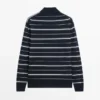 Polos en maille rayée en coton mélangé