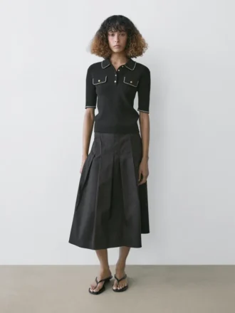 Polos en tricot de coton avec détails contrastés